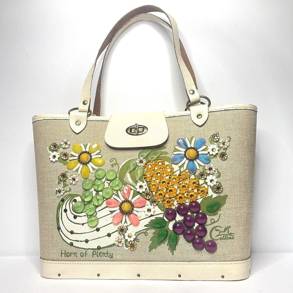 Vintage 1960s Enid Collins Of Texas Purse Handbag Horn Of Plenty Cornucopia